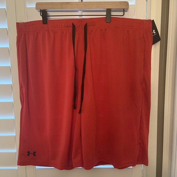 Under Armour Tech Mesh Shorts Mens Size 3XLT Red Unlined Pockets 1328705-600 NEW - Picture 1 of 4